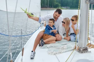 happy family on the yacht sarasota boat charter 3